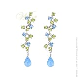 STUDIO 925: *PERIDOT-BLUE TOPAZ SIZZLE POP EARRINGS*