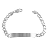 925 Sterling Silver Engravable Curb Id Bracelet