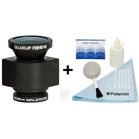 Olloclip Lens For iPhone 4, 4S (Black) - Fisheye, Macro, Wide Angle Lenses + 5 Pc. Lens Cleaning Kit