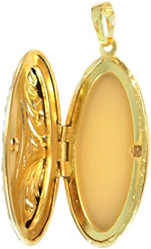 Solid Perfume 2" Long Oval Allah Muslim Pendant Locket with Chain Necklace