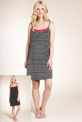 2 Pack Pure Cotton Stripe amp Spot Nightdresses 2 Pack Pure Cotton Stripe amp Spot Nightdresses