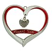 Thanks Mom Heart Ornament - Red (3.5")
