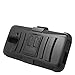 Eagle Cell Hybrid Protective Case Stand/Belt Clip Holster for HTC One E8 - Retail Packaging - Black
