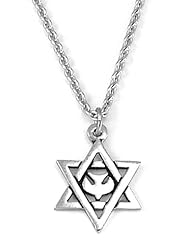 Bob Siemon Sterling Silver Star of David with Dove Pendant Necklace, 20"