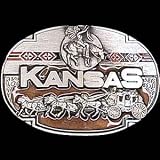 Pewter Belt Buckle - Kansas Stagecoach - Pewter Belt Buckle