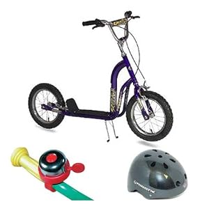 Kent 14 Inch Super Scooter Grape Purple with Carbon Fiber Helmet And Mini Bicycle Bell by 