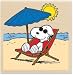 Peanuts Mounted Rubber Stamp 3X3 - At The Beach At The Beach