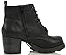 Soda Women's Nevitt Faux Leather Lace Up Chunky Heel Combat Style Boots
