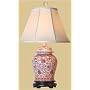 Asian Accent - 29" Fine Chinese Porcelain Ginger Jar White & Orange Floral Oriental Table Lamp