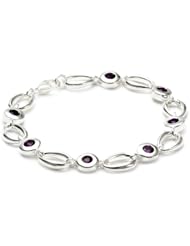 Zina Sterling Silver "Contemporary Collection" Loop with Amethyst Bracelet