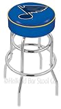 St Louis Blues 25 inch Double-Ring Chrome Bar Stool