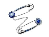 Zandra Rhodes 925 Silver Aquamarine & Sapphire Brooch