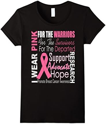 Women's Breast Cancer Awareness T-Shirt - I Wear Pink Large Black