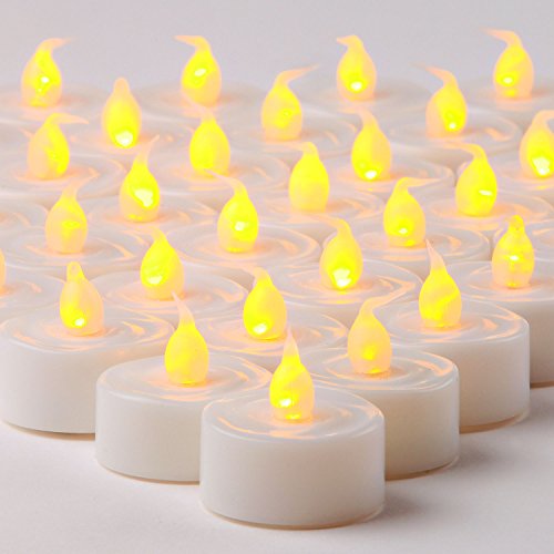 Set of 100 Flameless Unscented Battery Operated Tea Lights with