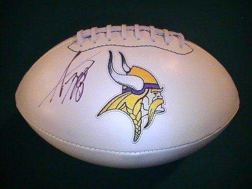 ADRIAN PETERSON SIGNED AUTO NFL LOGO FOOTBALL MINNESOTA VIKINGS COA + PROOF PHOTO