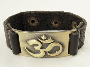 Om Bracelet, Leather, Adjustable