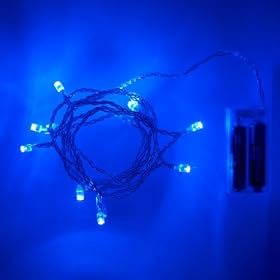 Battery Fairy Lights 10 Blue LED bulbs - Static