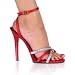 PleaserUSA Womens Stiletto Sandals Gala-18 red satin Size 5.5 UK