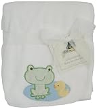 Kids Line Pram Boa Blanket with Lily Pond Embroidery (White)