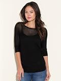 GUESS Harper Three-Quarter Sleeve Mesh Sweater
