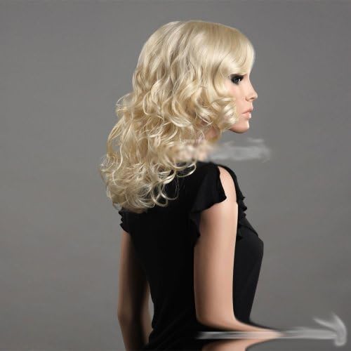 Sogood Sexy Gold Long Blonde Curly Wig European and American Style Synthetic Wigs for Party Dinner