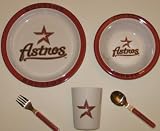 HOUSTON ASTROS Team Logo 5 Piece Baby Child Dinner Set ( Sipping cup, Plate, Bowl, Fork,... by Duckhouse
