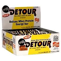 Detour Deluxe Whey Protein Energy Bar, White Chocolate Peanut Butter, 3 Ounces (Pack of 12)