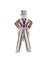 Uncle Sam Patriotic Pin Gold Plated