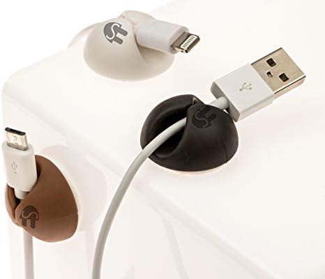 (6 piece) Computer Wire Management System, Clips, Electrical Cable Cord Organizer, color matching set