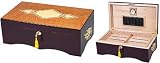 Three Diamond Wood Inlay Cigar Humidor 125Capacity Cigars