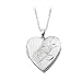 Sterling Silver 21 X 20 MM Heart Shaped Locket Pendant with Chain