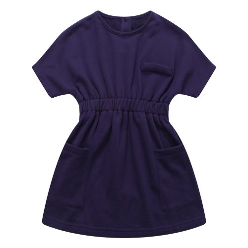 Richie House Girls' Elastic Waisted Dress with Patch Pockets RH1175