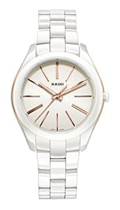 Rado HyperChrome White Dial Stainless Steel and Ceramic Case Ceramic Bracelet Ladies Watch R32323012