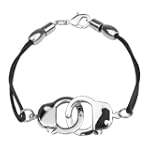 Steel Handcuffs Black Cord Bracelet - Cuffs Work