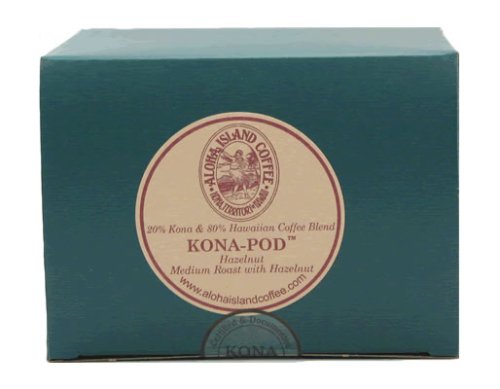 Aloha Island Coffee KONA-PODS - Island Hazelnut flavored, Kona Hawaiian Blend Coffee Pods,... by Aloha Island Coffee Company