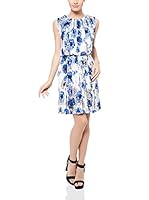 The Jersey Dress Company Vestido 3298 (Blanco / Azul)