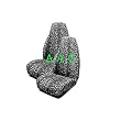 - 	 Set of 2 Universal-fit Animal Print Front Bucket Seat Cover - Cheetah Black and White