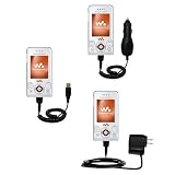 Deluxe Kit for the Sony Ericsson Z750a includes a USB cable with Car and Wall Charger - Gomadic Brand w/ TipExchange Technology