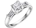 Princess Cut Diamond Engagement Ring 1/2 Carat (ctw) in 14K White Gold (Certified)