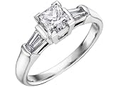 Diamond Engagement Ring 1/3 Carat (ctw) Princess Cut in 18K White Gold