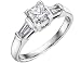 Diamond Engagement Ring 1 Carat (ctw) Princess Cut in 18K White Gold (Certified)