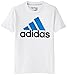 adidas Big Boys' Logo Short-Sleeve T-Shirt, White/EQT Blue, Small/8