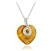Sterling Silver Yellow Swarovski Crystal Heart Necklace