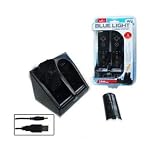 PEGA Blue Light Charge Station with 2800mAh Battery Black for Wii,station battery