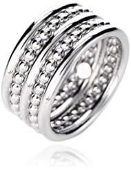 Sterling Silver Rhodium Plated Bead Ring