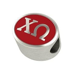 Chi Omega Enamel Sorority Bead Charm Fits Most European Style Bracelets. High Quality Bead in Stock for Fast Shipping