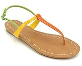 Colorblock T-Strap Sandal