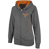 NCAA Women's Texas Longhorns Zone Full-Zip Hoodie (Charcoal, Small)