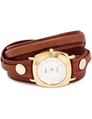 La Mer Collections Womens LMODY1005 Layered Wraps Brown Washed Layered Odyssey Case Watch