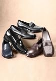 Oblique-Toe Leather Loafers